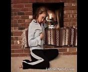 Little April with natural tits fingering beside fire place from no nude place little tteens sexy