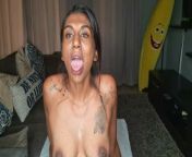Desi sits on the couch drooling as she sticks out and wiggles her tongue around from www xxx com saliva movie thiruttu payale sex