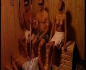 Danish sauna comedy skit with topless girls from hostel funny nude girls