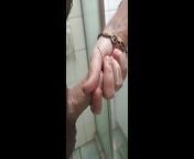 Cute bbw wife giving handjob in shower from cheating wife giving handjob and blowjob in black satin gloves swallows lovers cum