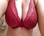Horny Mom Nikita Plays With Her Hot Big Tits In The Bathroom from indian busty aunty playing pussy