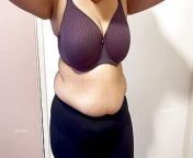 My Big Milk Jugs Held by Bra and Tank Top - Indian in Dressing Room from tamil aunty boob press milk out