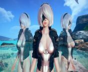 AI Shoujo - 2B visiting Fantasy Island & came 8 times in 10 mins realistic 3D sex multiple orgasms UNCENSORED from 30 min anime video hentai