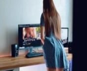 Schoolgirl Caught Watching Porn Gets Load On Face from female domination caught watching porn licking feet hitting with stick