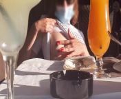 Horny Pierced Babe Gets Huge Public Squirt in a Restaurant from junior