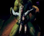Big ork fuck with the beautiful girl at the cave - HMV 3d hentai animation from hmg