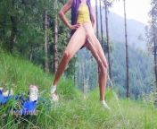 Fit girl spreading powerful pee stream in the forest - Angel Fowler from debashree roy naked bo