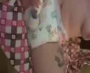 Secret diaper girl fills diaper and has screaming orgasm from abdl diaper girl