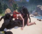 Demons Gangbang Cutie On The Beach | Gangbang Monster | 3D Porn Wild Life from km 3d porn