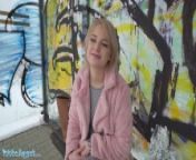 Public Agent amatuer teen with short blonde hair chatted up at busstop and taken to basement to get fucked by big dick from china amatuer