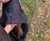 Sexy blonde gave a blowjob in the forest and showed big boobs and ass. from youporn 3gp