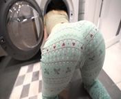 Step bro fucked step sister while she is inside of washing machine - creampie from washing and sneaking