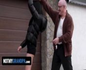 Dirty Little Slut Alyssa Bounty Spreads Her Legs And Lets Step Grandpa Eat Her Pussy - NotMyGrandpa from love watching her little legs dangle and listen to her moan bbc fuck