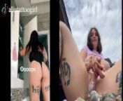 TikTok model was caught on a public beach playing with a dildo and cumming beautifully at the end from nude paradisebirds models custom