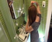 Cutest Redhead Petite Girlfriend does a Hairdo in the Bathroom No Panties No Bra in a Sexy Sundress from sun tv actress arjana xww son